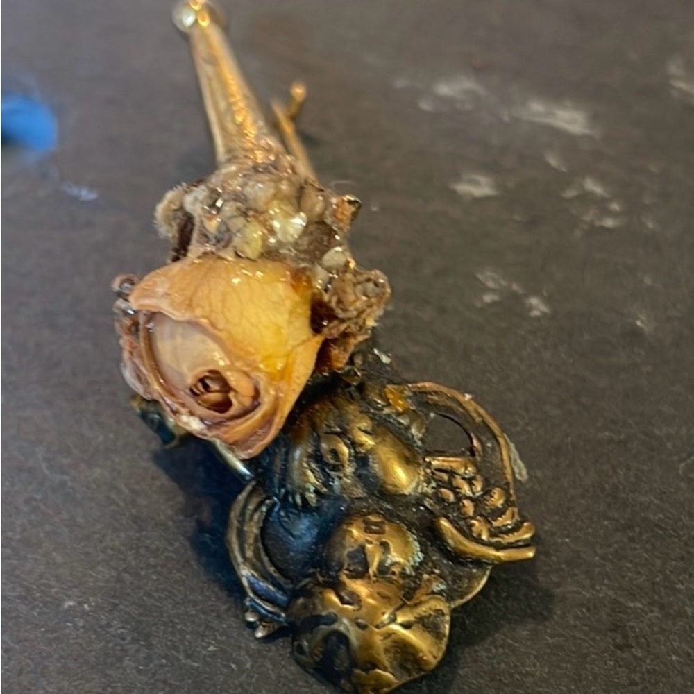 Elegant cream and gold Tussie Mussie  Brooch